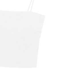 【Stain Resistant】Basic Spaghetti Strap Fitted Crop Cami Top