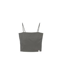 【Stain Resistant】Basic Spaghetti Strap Fitted Crop Cami Top