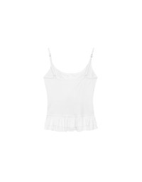 Fitted Knit Padded Cami Top with Flowy Ruffle Hemline