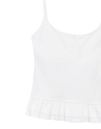 Fitted Knit Padded Cami Top with Flowy Ruffle Hemline