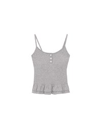 Fitted Knit Padded Cami Top with Flowy Ruffle Hemline