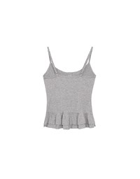 Fitted Knit Padded Cami Top with Flowy Ruffle Hemline