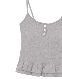 Fitted Knit Padded Cami Top with Flowy Ruffle Hemline