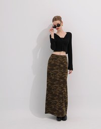 V Neck Fitted Crop Knit Cardigan Top
