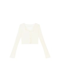 V Neck Fitted Crop Knit Cardigan Top