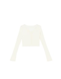 V Neck Fitted Crop Knit Cardigan Top