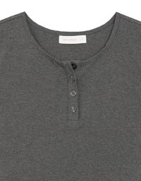 クルーネックボタンショートスリーブクロップドTシャツ
