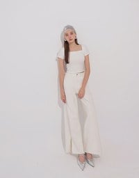 Mesh Panel Ruched Square Neck Ribbed Knit Crop Top