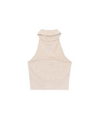2 Way High Neck Sleeveless Crop Bra Top with AIR SPACE Logo Embroidery