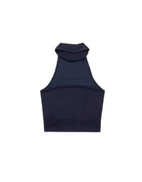 2 Way High Neck Sleeveless Crop Bra Top with AIR SPACE Logo Embroidery