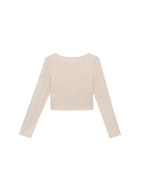 Simple Button Front Knit Long Sleeve Crop Cardigan