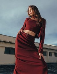 Simple Button Front Knit Long Sleeve Crop Cardigan