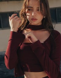 Simple Button Front Knit Long Sleeve Crop Cardigan