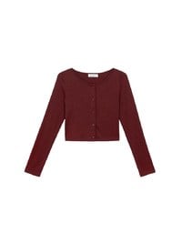 Simple Button Front Knit Long Sleeve Crop Cardigan