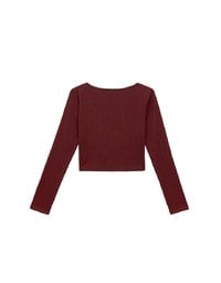Simple Button Front Knit Long Sleeve Crop Cardigan