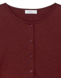 Simple Button Front Knit Long Sleeve Crop Cardigan