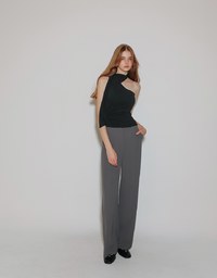 Asymmetrical One Shoulder  Padded Bra Top with Draped Scarf Detail