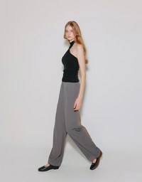 Asymmetrical One Shoulder  Padded Bra Top with Draped Scarf Detail