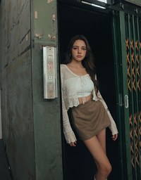 Crochet Open Knit Textured Long Sleeve Crop Cardigan
