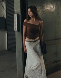 Asymmetrical One Shoulder Ruched Crop Bra Top with Spaghetti Strap