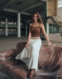 Asymmetrical One Shoulder Ruched Crop Bra Top with Spaghetti Strap
