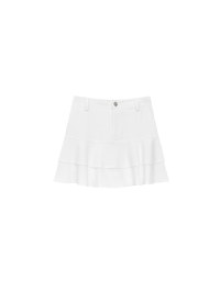 High Waist Layered Ruffle Hem Mini Skirt