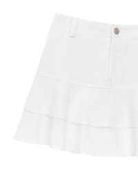 High Waist Layered Ruffle Hem Mini Skirt