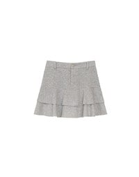 High Waist Layered Ruffle Hem Mini Skirt