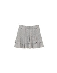 High Waist Layered Ruffle Hem Mini Skirt
