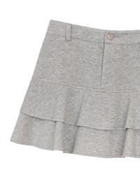 High Waist Layered Ruffle Hem Mini Skirt