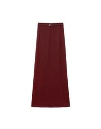 AIR SPACE Logo Embroidered Belted Straight Maxi Skirt