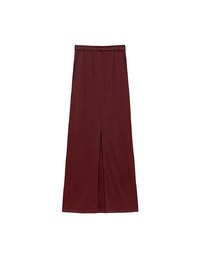 AIR SPACE Logo Embroidered Belted Straight Maxi Skirt
