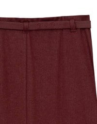 AIR SPACE Logo Embroidered Belted Straight Maxi Skirt