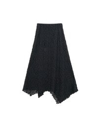 Lace Asymmetrical Hem High Waist Maxi Skirt