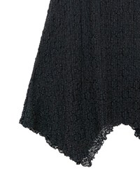 Lace Asymmetrical Hem High Waist Maxi Skirt