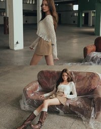 High Waist Faux Suede A Line Mini Skirt