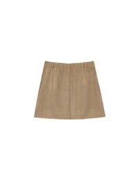 High Waist Faux Suede A Line Mini Skirt