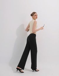 ドローストリング入りニットタイトパンツ