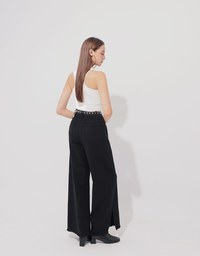 ダメージカットオフサイドスリットストレートデニムパンツ