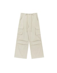 Drawstring Waist Wide Leg Cargo Pants with Pockets