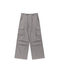 Drawstring Waist Wide Leg Cargo Pants with Pockets