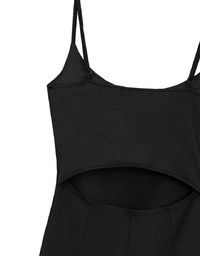 Spaghetti Strap Back Cut Out Padded Cami Maxi Dress
