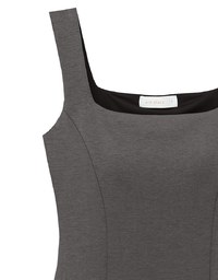 Classic Square Neck Wide Strap Fitted Padded Mini Dress