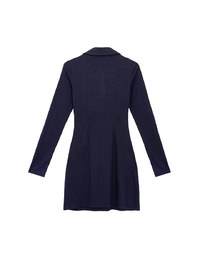Fitted Ribbed Polo Neck Knit Mini Dress with AIR SPACE Logo Embroidery