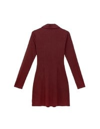 Fitted Ribbed Polo Neck Knit Mini Dress with AIR SPACE Logo Embroidery