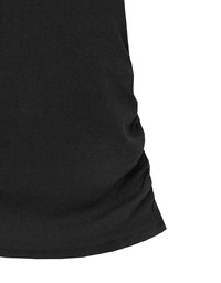 Spaghetti Strap Plain Bodycon Mini Dress with Ruched Hemline