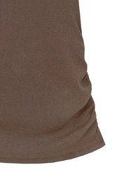 Spaghetti Strap Plain Bodycon Mini Dress with Ruched Hemline