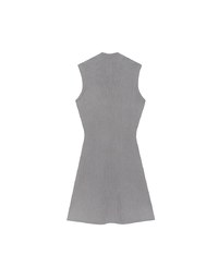 Mock Neck Sleeveless Ribbed Knit Mini Dress