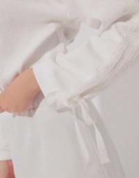 Lace Trim Drawstring Sleeve Cropped Cardigan and Elastic Waist A Line Mini Skirt Set Wear
