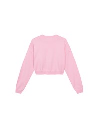 Fuzzy Letter Embroidered Cropped Knit Sweater